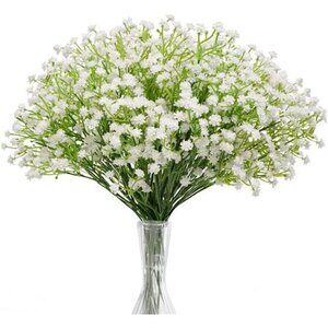 10Pcs Artificial Baby's Breath Flowers, White
